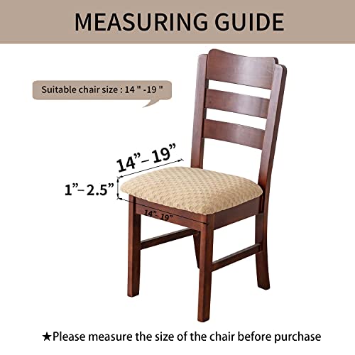 Ivory Jacquard Dining Chair Seat Covers (4) Y61641