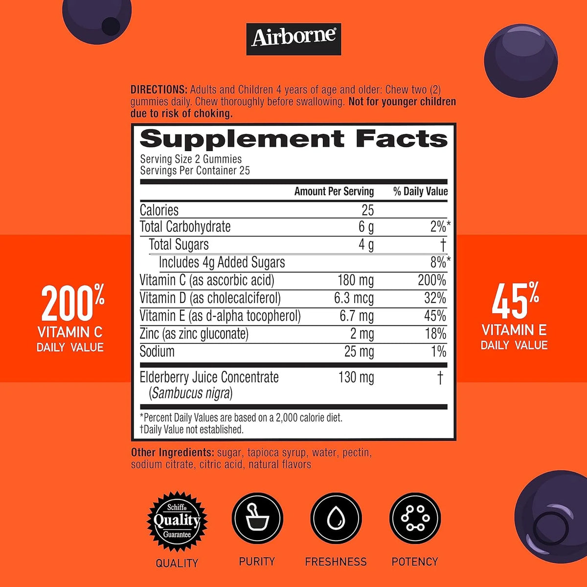 50 Gummies Elderberry Flavor Gummies G35315