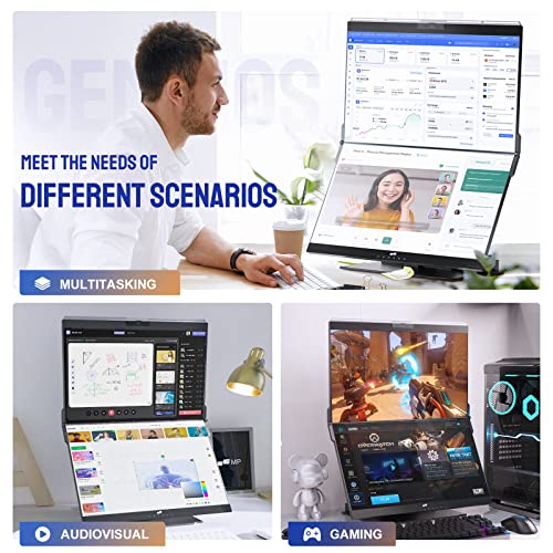 Dual 24" FHD Stacked Desktop Monitors with 1080P Webcam & Speakers, 100W USB-C Charging X405028