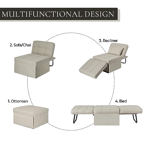 Gray Convertible Chair Bed Sleeper Sofa Y989981