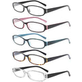 5 Pairs Spring Hinge Reading Glasses Q1542