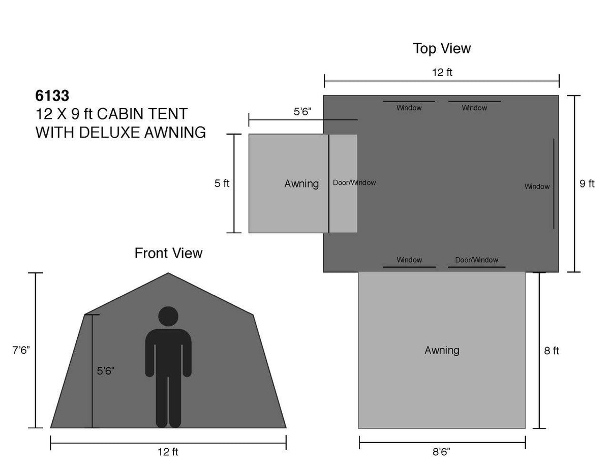6-Person Cabin Tent with Deluxe Awning H307