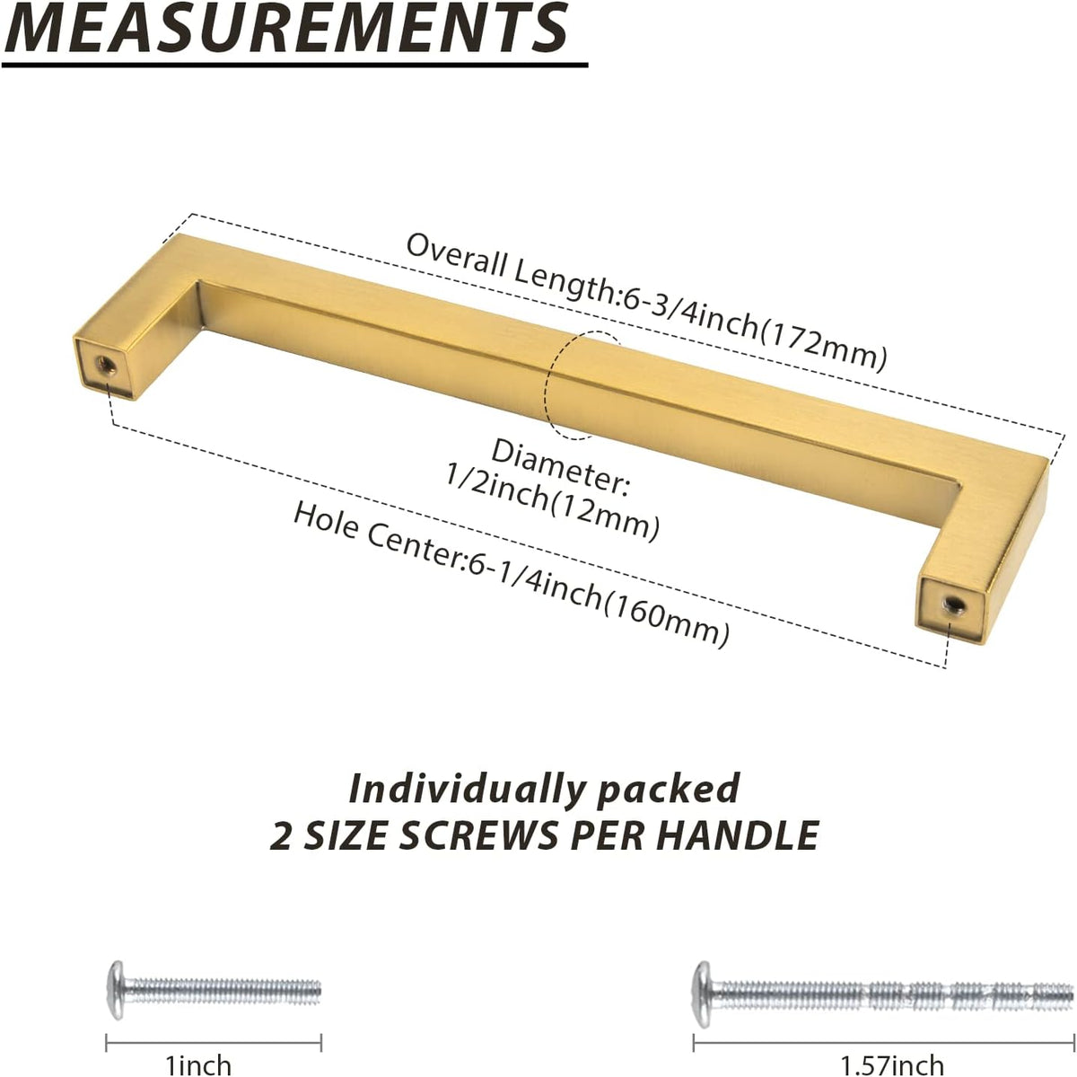35 Pack 6-1/4 Inch Gold Cabinet Handles D60184