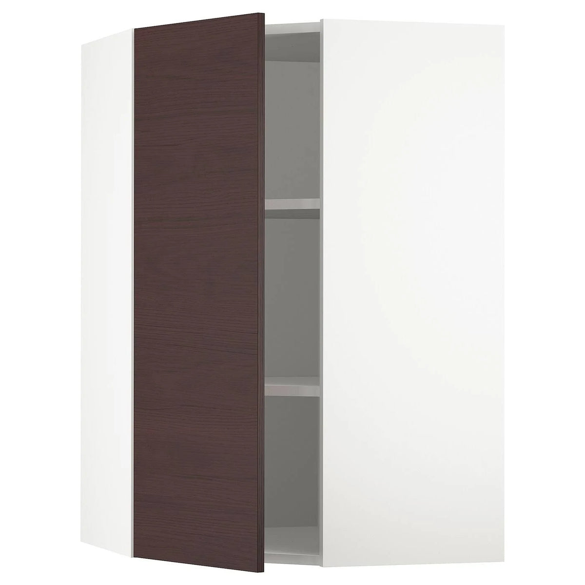 White Corner Wall Cabinet with Shelves O190
