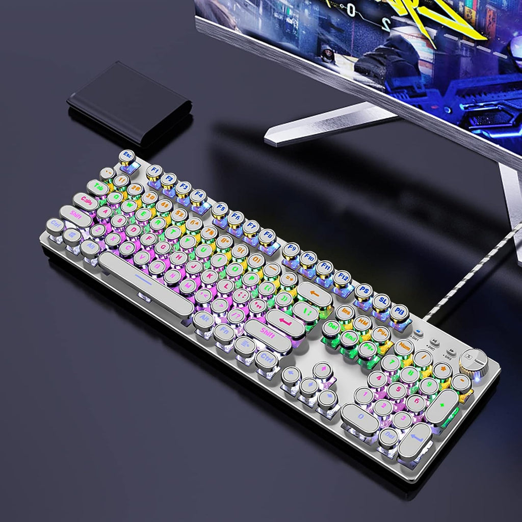 Mechanical Gaming Keyboard 104 Keys USB Wired Blue Switch Pack of 2 U50061