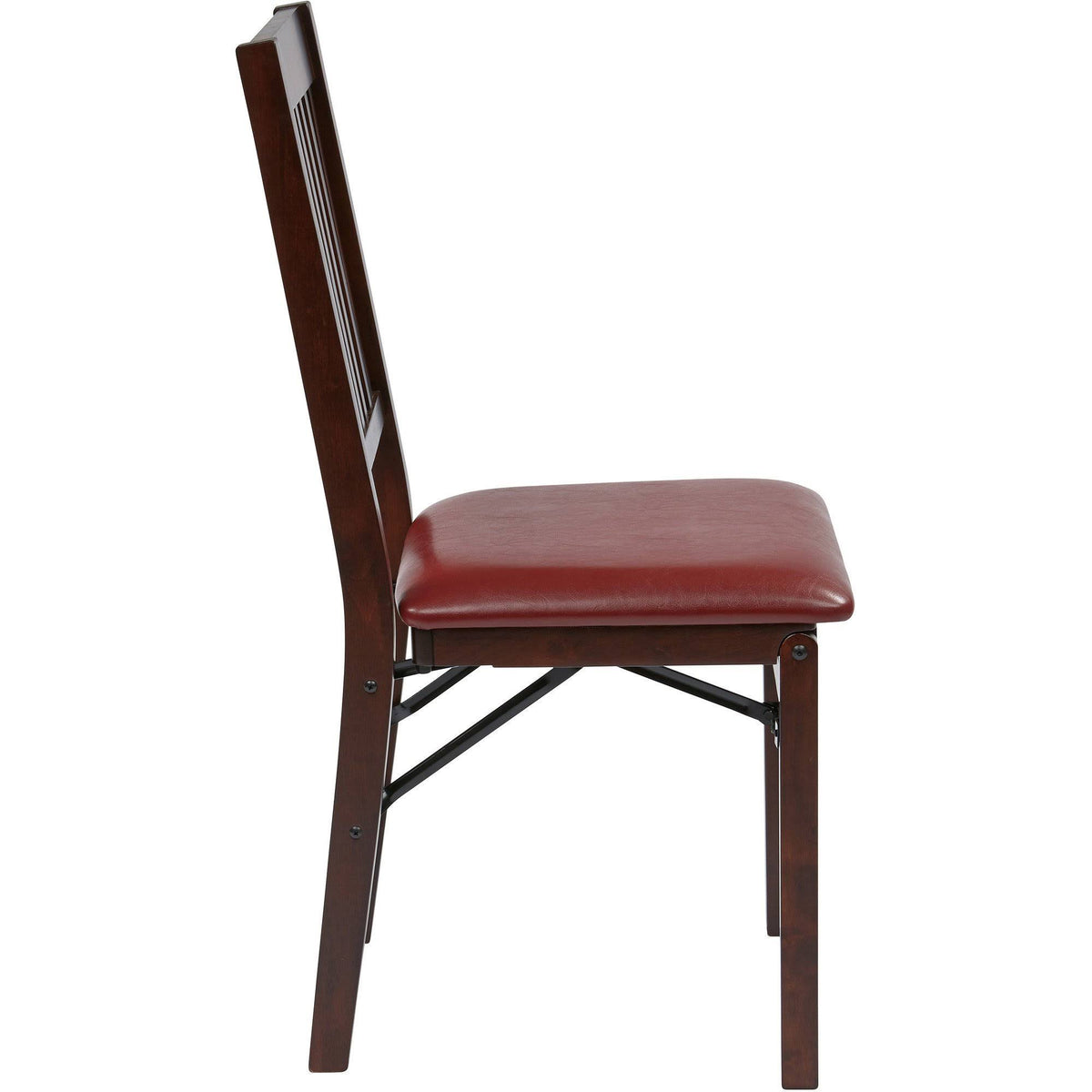 Solid Wood Folding Chair, Espresso/Red - 2 count H126964