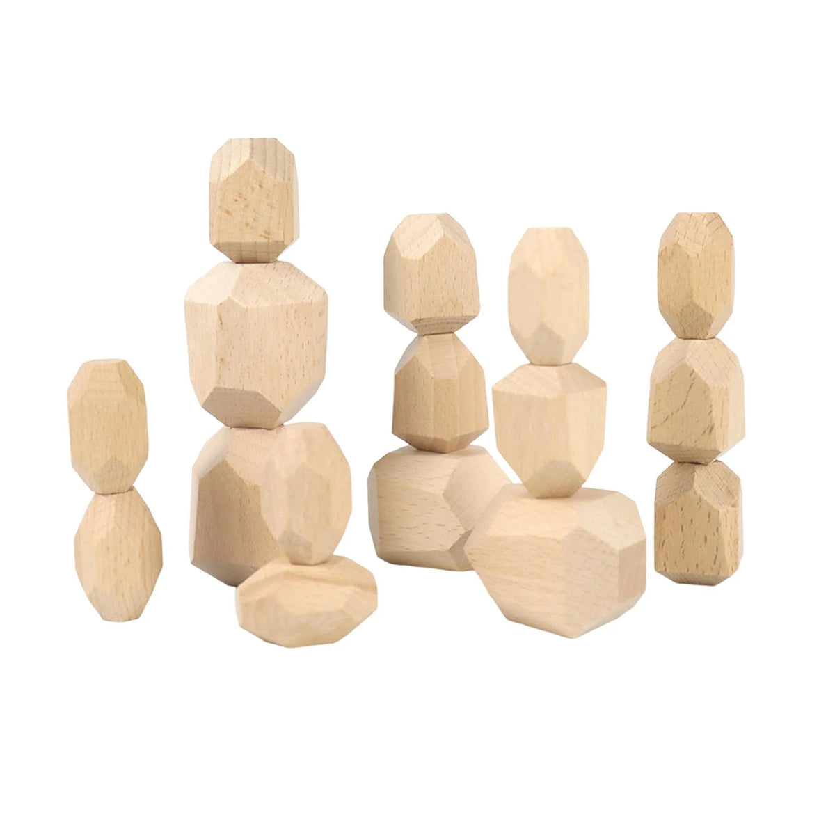 Wooden Stacking Stones Building Blocks X3945
