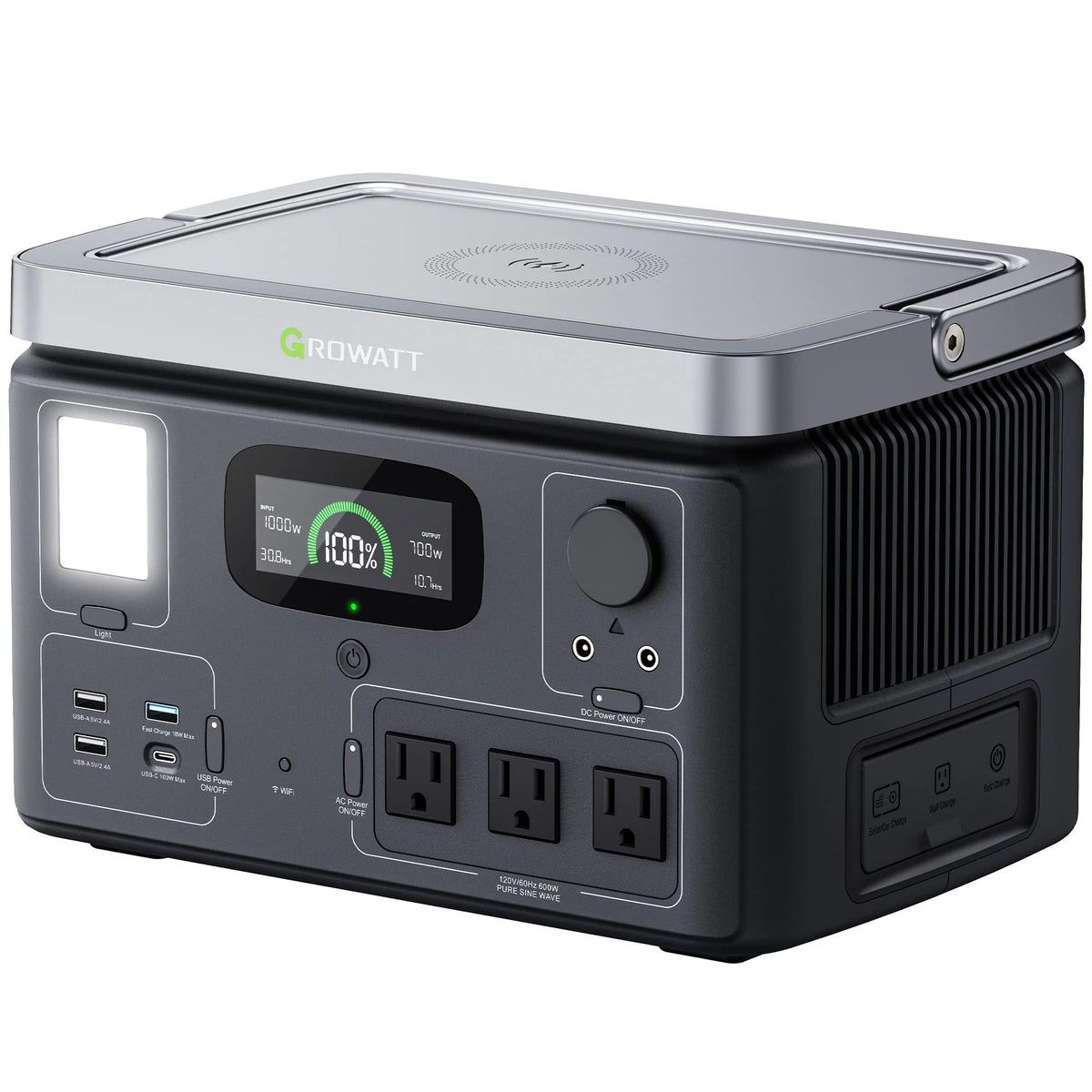 Portable Power Station 538Wh LiFePO4 600W AC Output S3740
