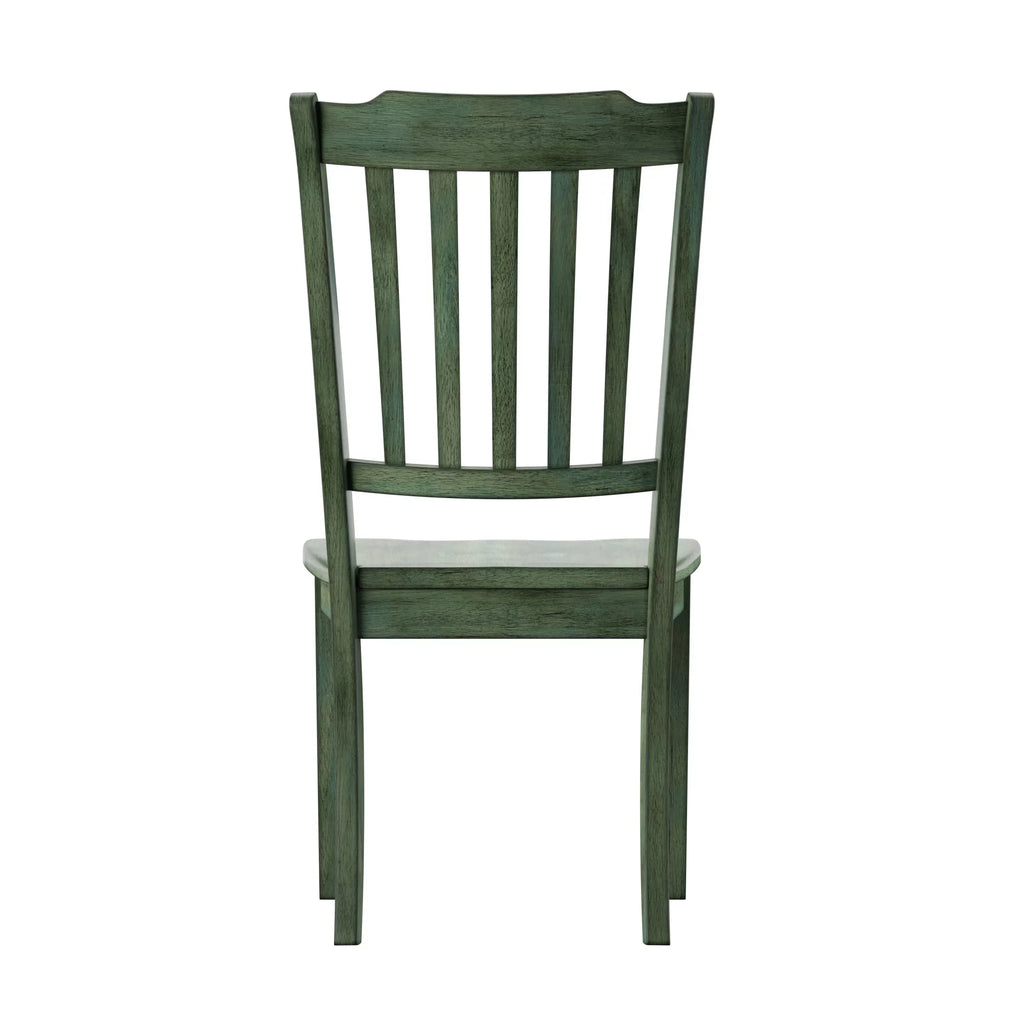 Antique Sage Green Wood Dining Chairs, Set of 2 P8271