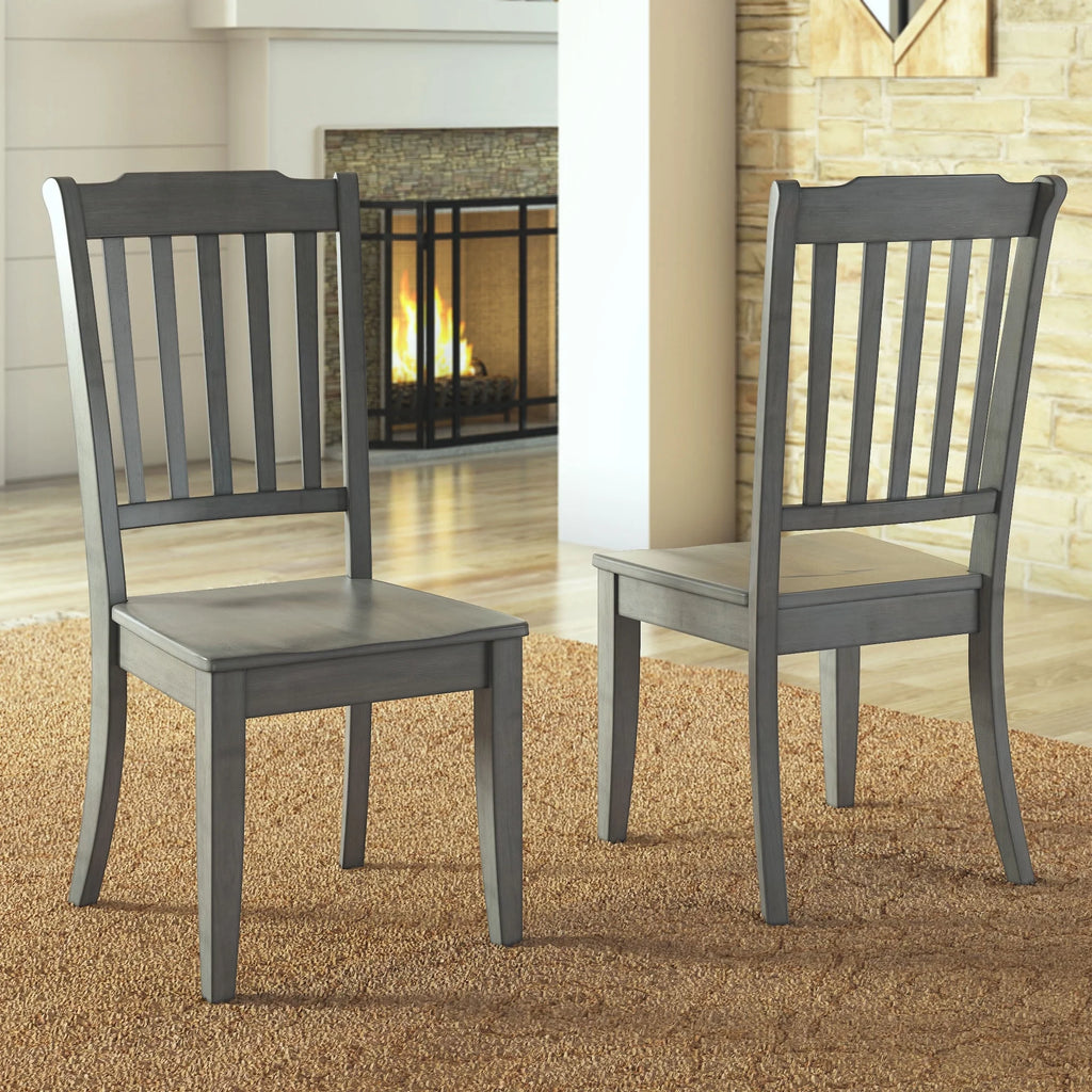 Antique Sage Green Wood Dining Chairs, Set of 2 P8271
