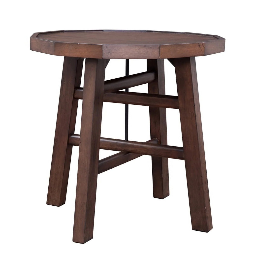 Burnt Caramel Finish Wood End Table V83942