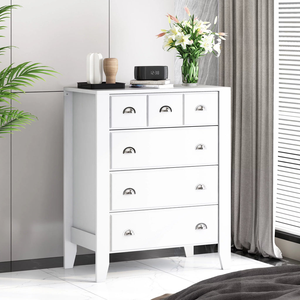 White 4 Drawer Faux Wood Dresser B921228