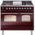 40 Dual Fuel Propane Gas Range in Burgundy with Chrome Trim O518298