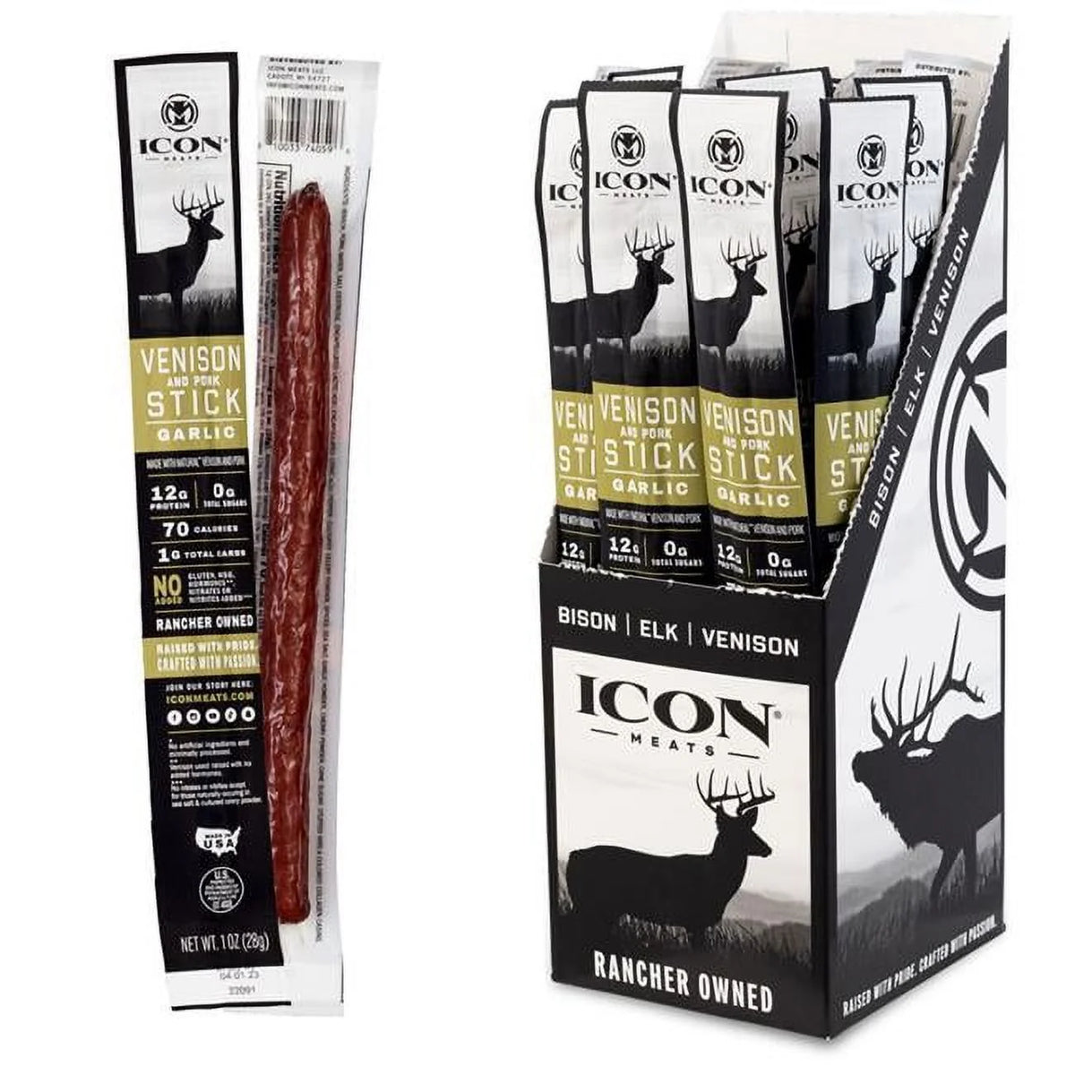 1 oz Garlic Venison Stick Pack of 24 N13373
