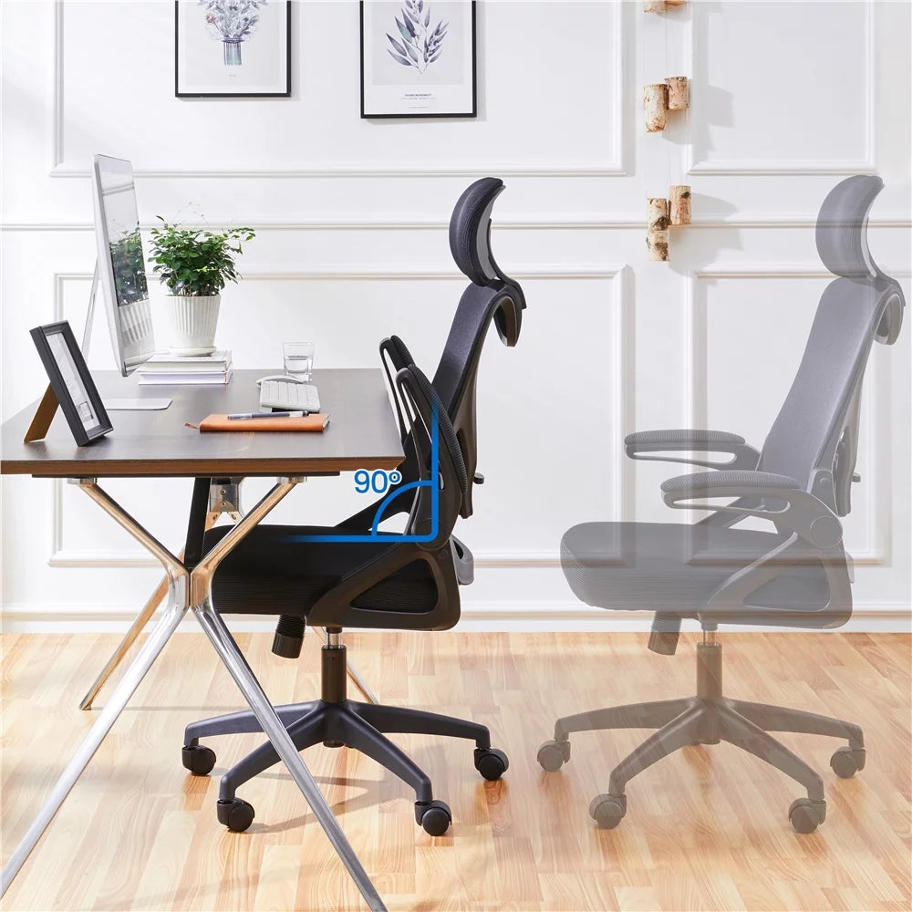 Set of 2 Black High Back Office Chair C9027
