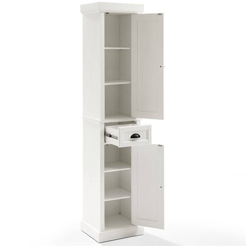 2 Drawer Linen Cabinet in Distressed White F10347
