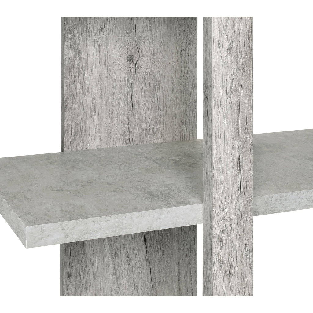 4-Shelf Two-Tone Bookcase Grey Driftwood Cement M94826
