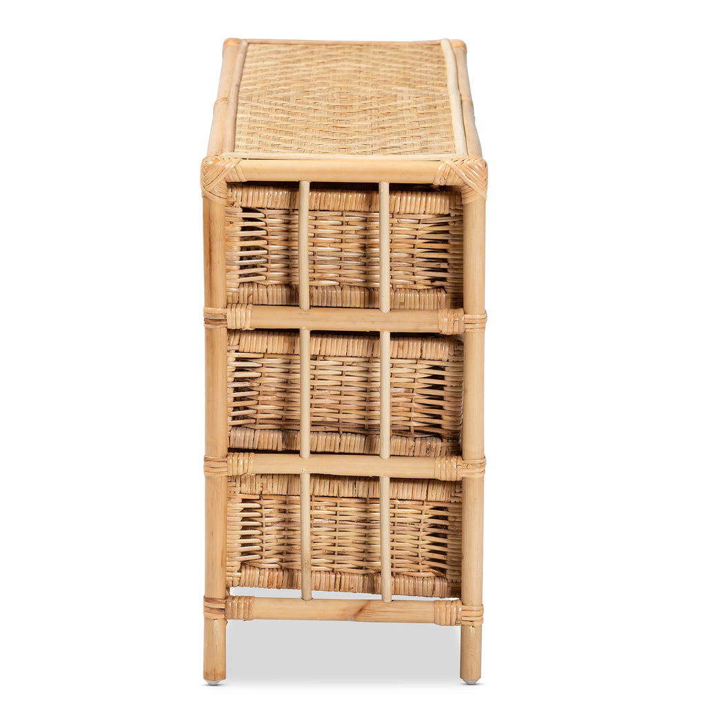 Natural Brown Rattan 6-Drawer Storage Cabinet O443