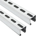 (2-Pack) 5 Feet x 1-5/8" Metal Strut Channels with Pre-Galvanized Zinc Coating - 12 Gauge Solid Strut Channels - Half Slotted Back Channels Pack of 2 F76619