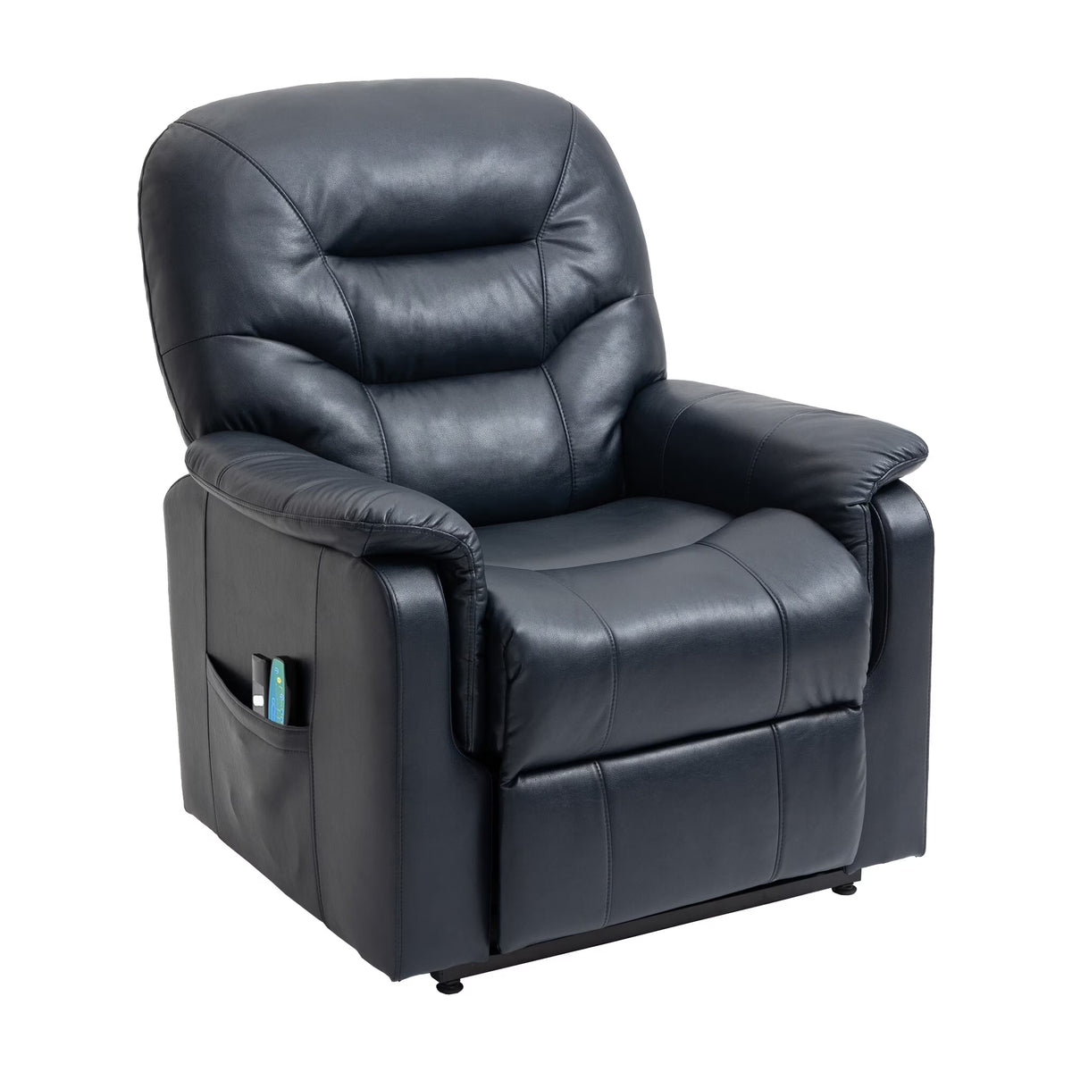 Blue Faux Leather Power Lift Recliner Chair U45046