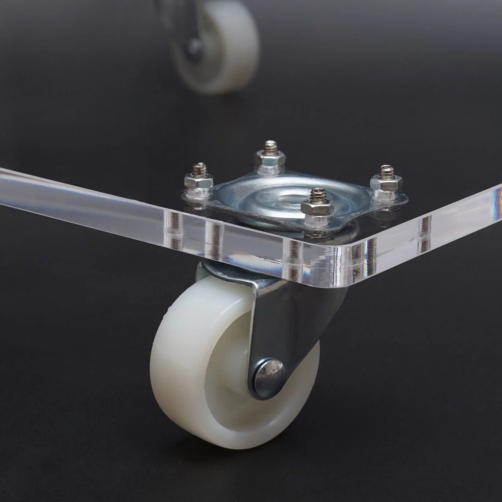Clear Acrylic C-Shaped Bedside Table on Wheels N934452