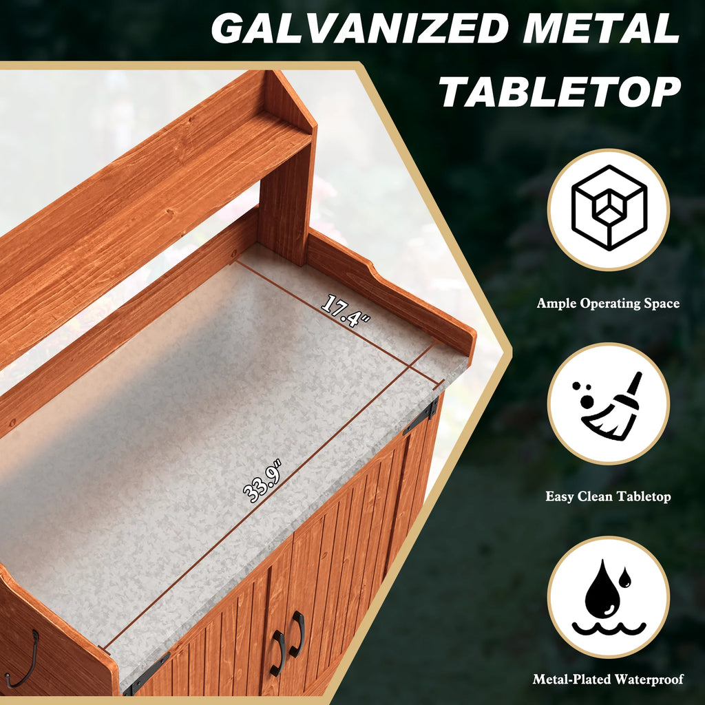 Potting Bench with Storage Y3098