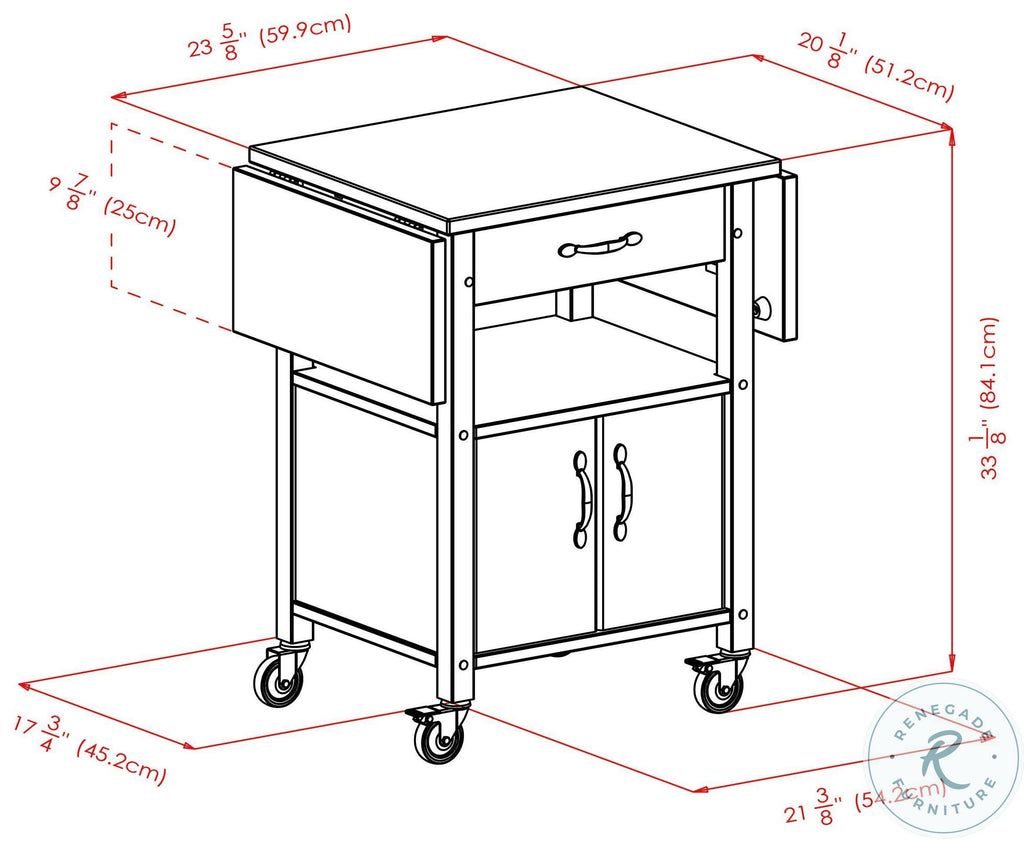 Drop-Leaf Kitchen Cart J194