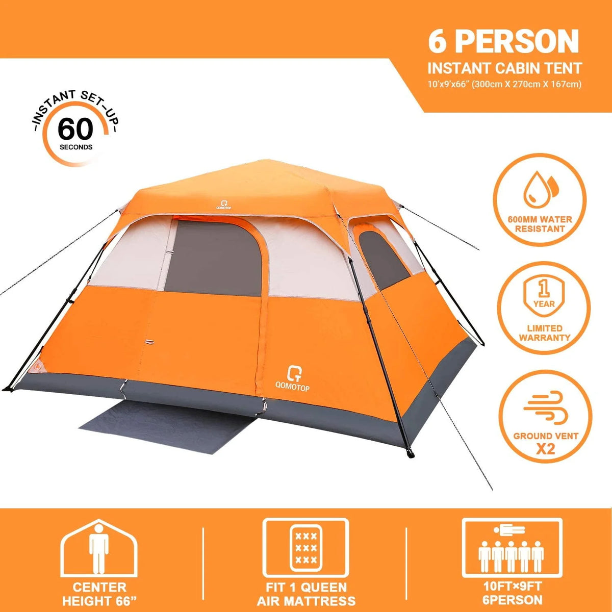 6 Person Waterproof Camping Tent S6361
