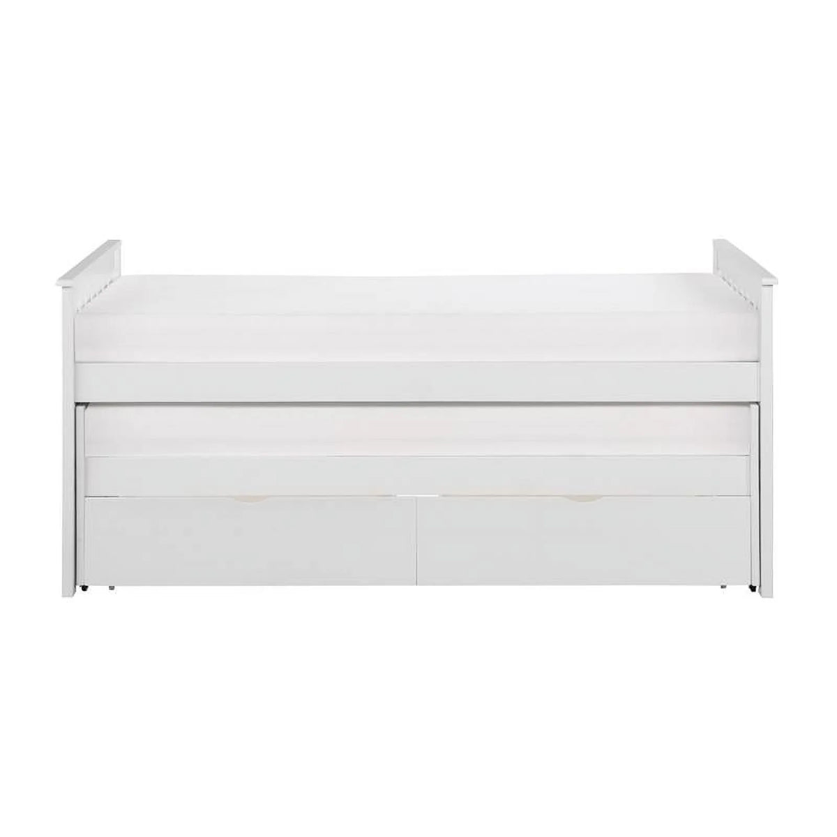 White Wood Twin Bed with Storage Boxes T177859