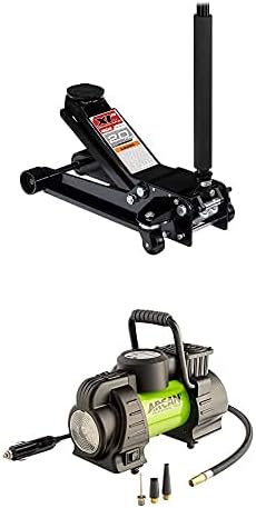 12-volt Compressor and 2 ton low profile steel floor jack G690