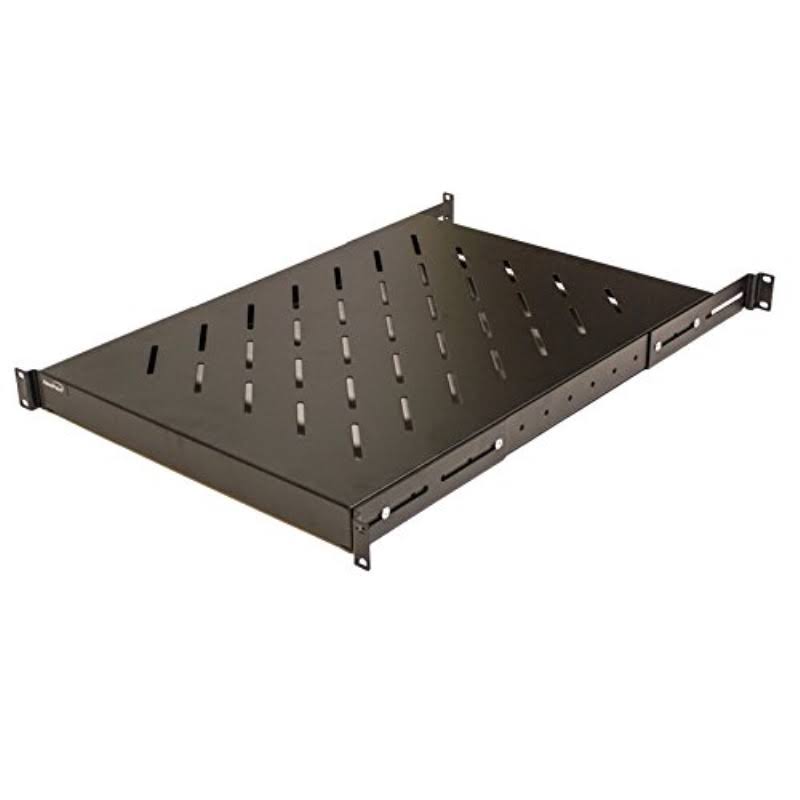 1U 19-inch Fixed 4-Post Rack Mount Server Shelf Black L9854