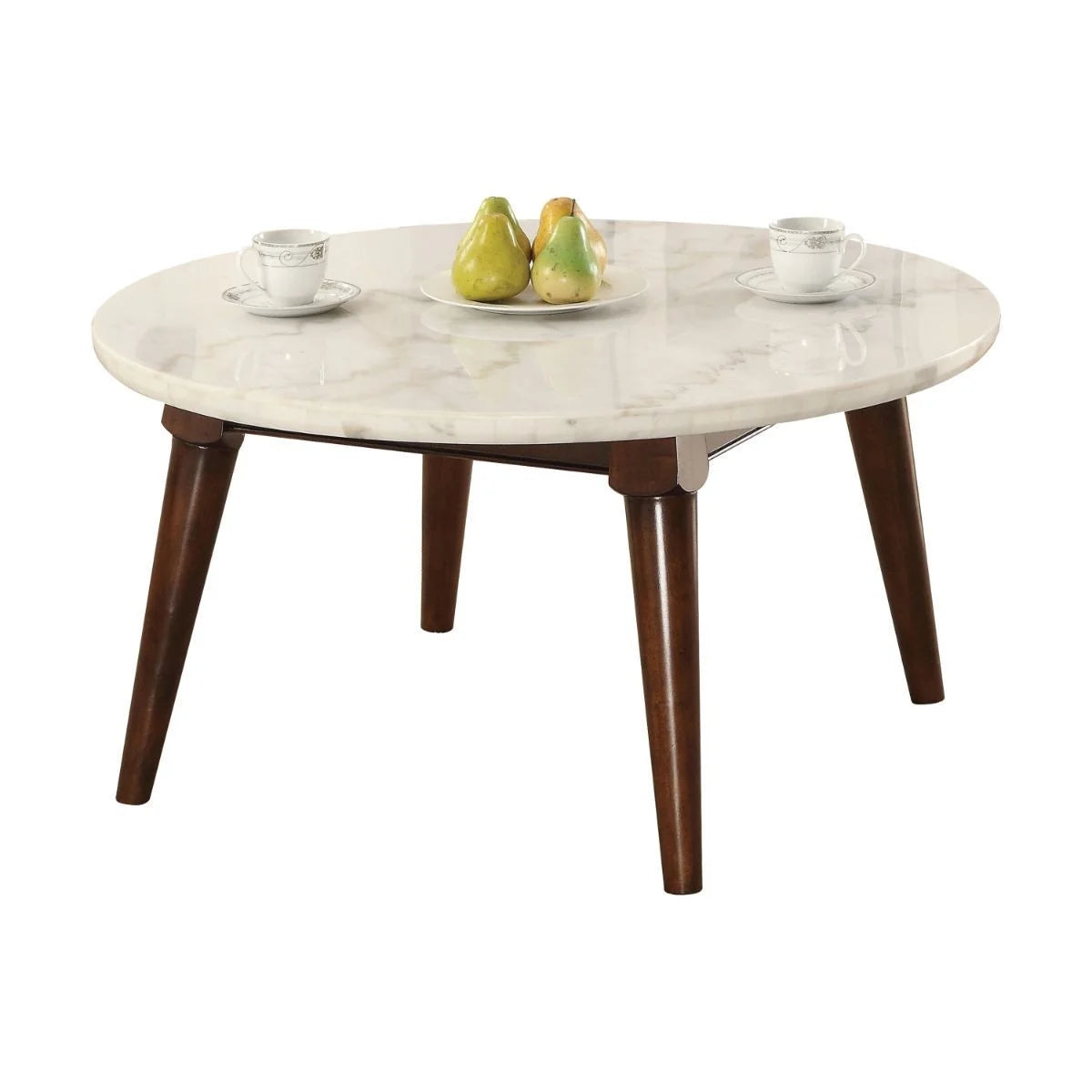 Walnut Marble Round Coffee Table E568749