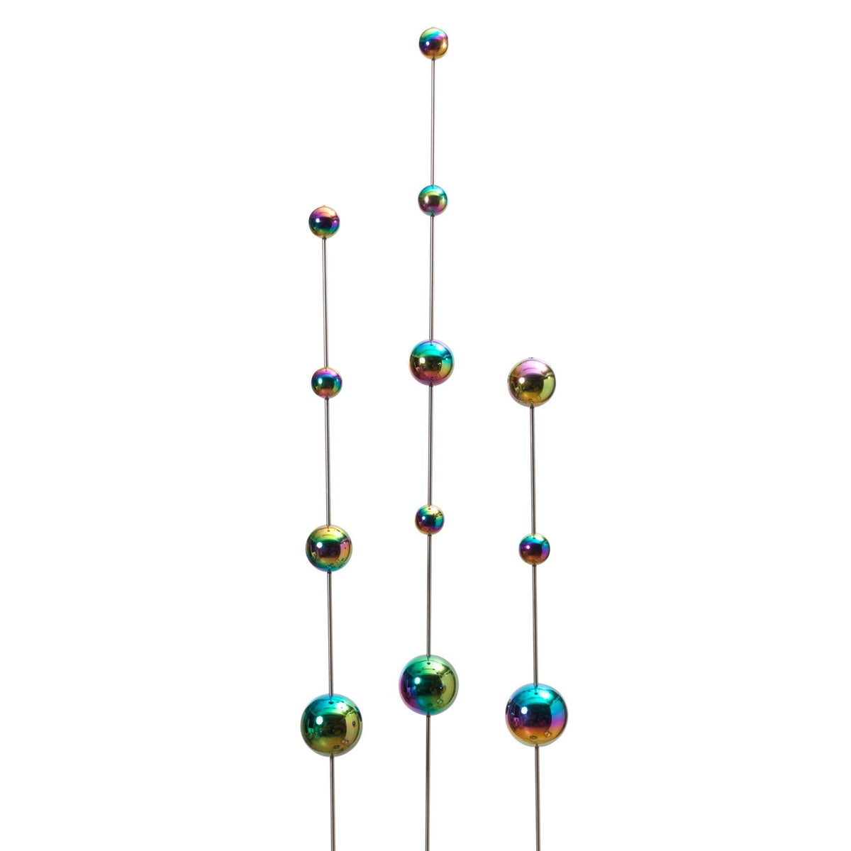 Iridescent Sphere Yard Stakes Set of 3 I1342