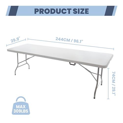 6FT Folding Picnic Table with Tablecloth, White X171