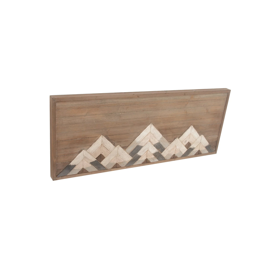 Brown Wood Mountain Geometric Wall Decor K6267