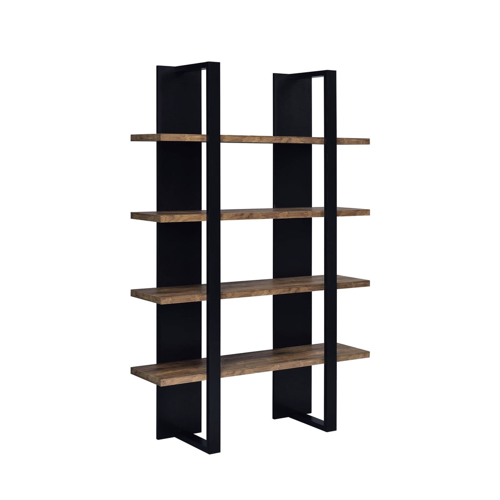 4-Shelf Two-Tone Bookcase Grey Driftwood Cement M94826