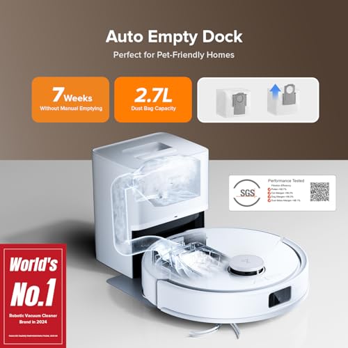 Robot Vacuum and Mop Cleaner, 5500Pa Suction, Lidar Navigation X163626