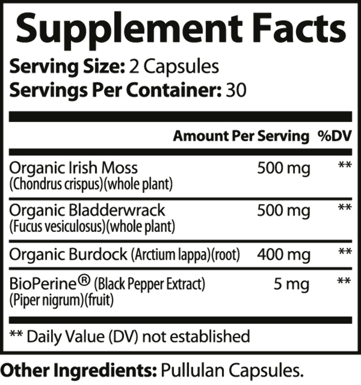 Sea Moss with Black Pepper Capsules L3848