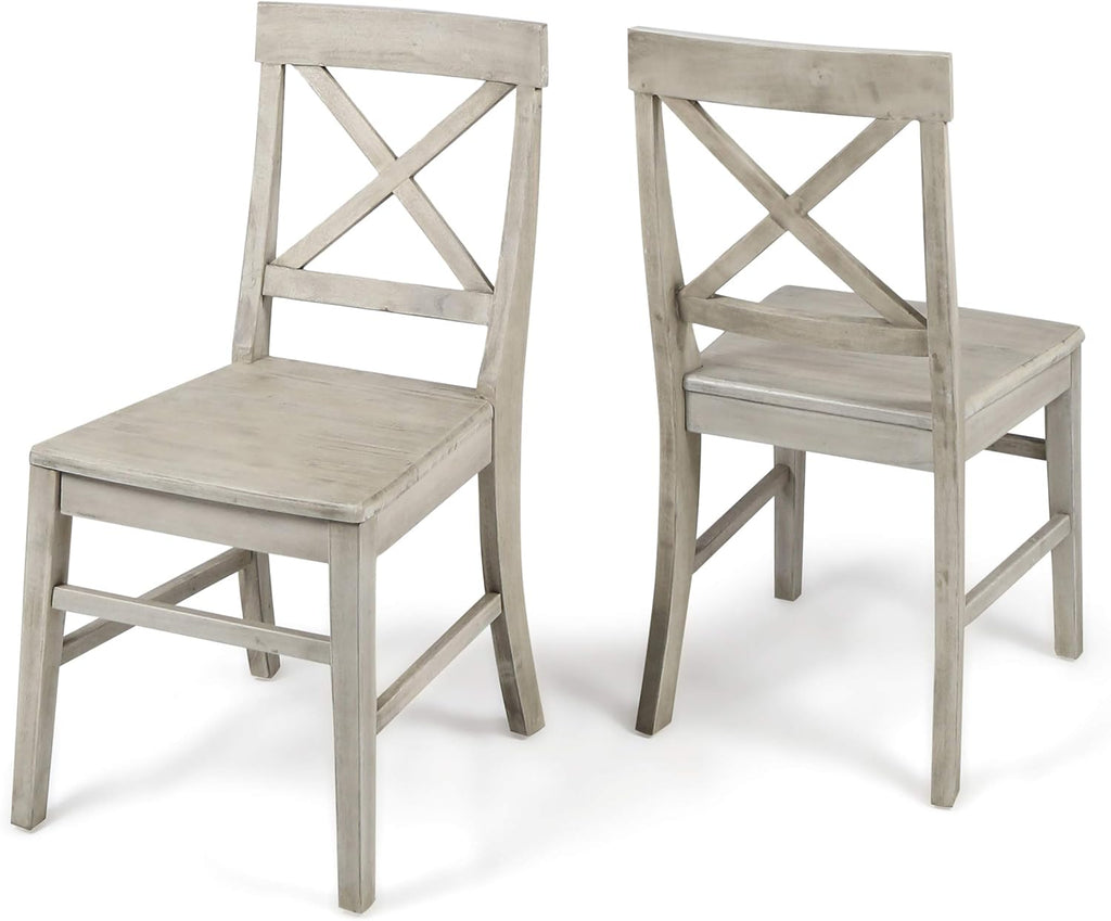 Light Grey Acacia Wood Dining Chairs K411047
