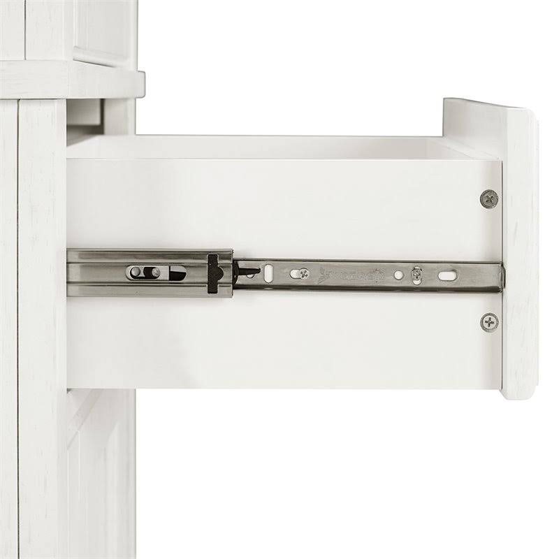 2 Drawer Linen Cabinet in Distressed White F10347