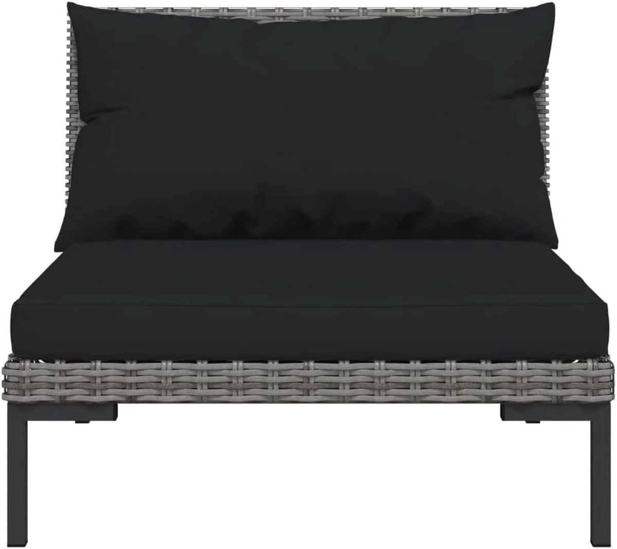 14 Piece Patio Lounge Set with Cushions Poly Rattan Dark Gray Q49831