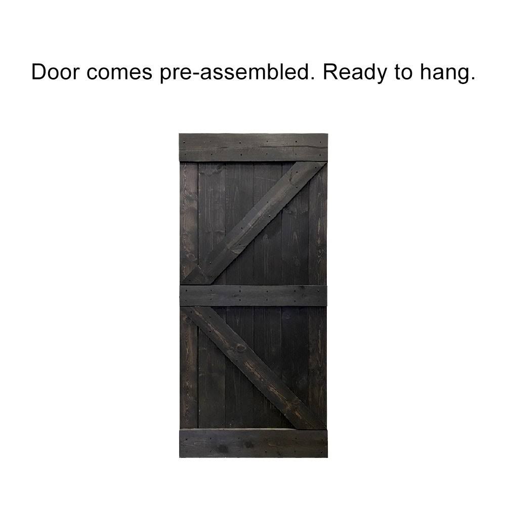 Jungle Green Stained Solid Pine Wood Interior Sliding Barn Door Slab K570671