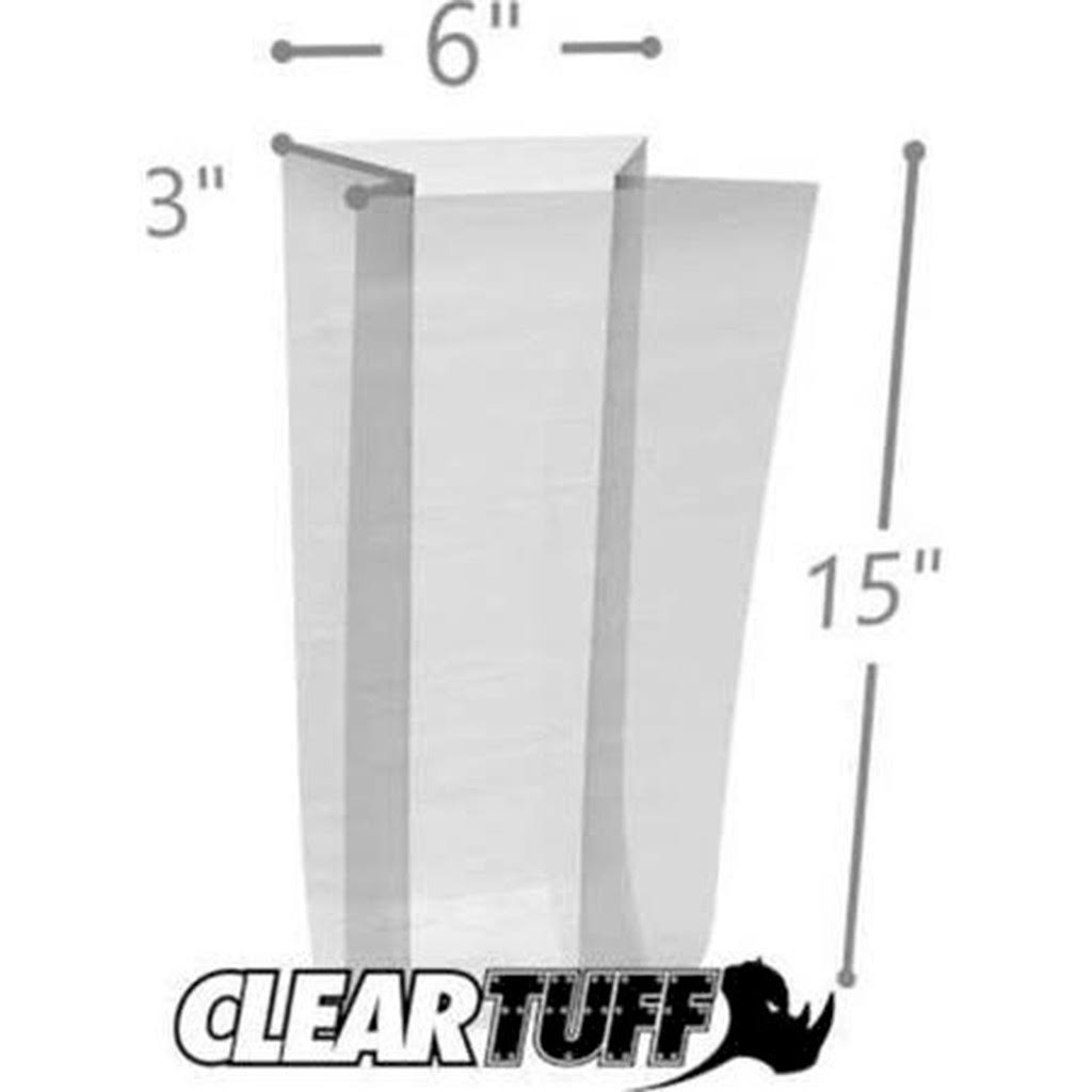 6 x 3 x 15 in. 2 Mil Clear Gusseted Poly Bags K155704