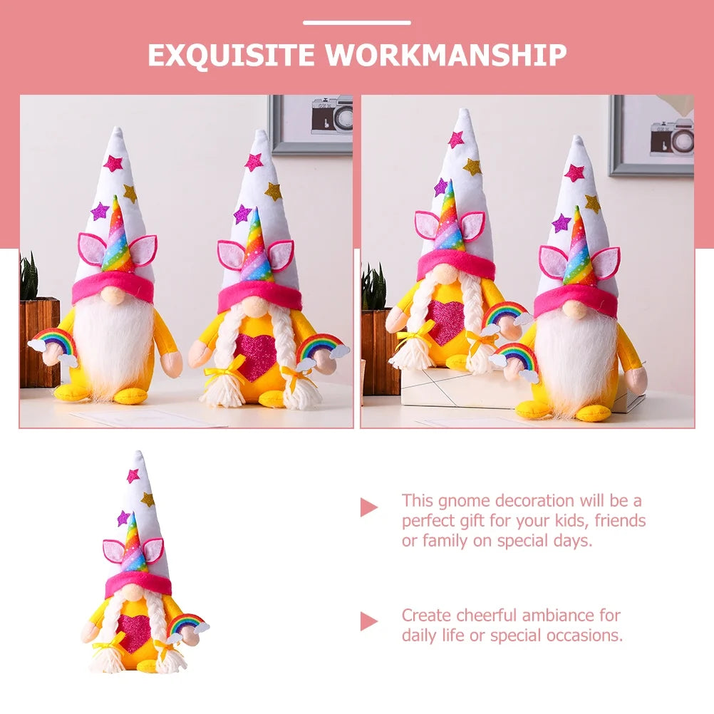Unicorn Rainbow Plush Gnome Doll Z48932