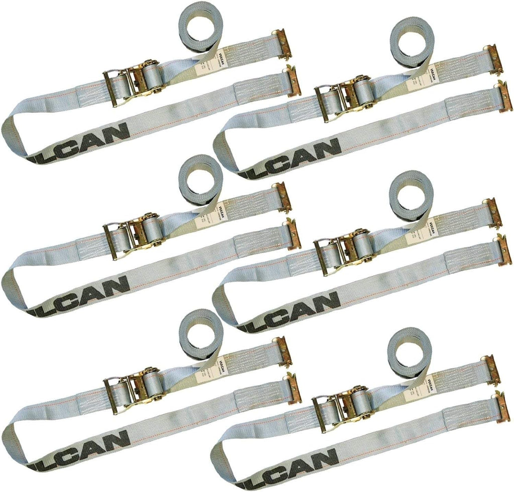 Ratchet Strap for E Track, 20 Foot, 6 Pack, Blue, 1,333 Pound Safe Working Load S363