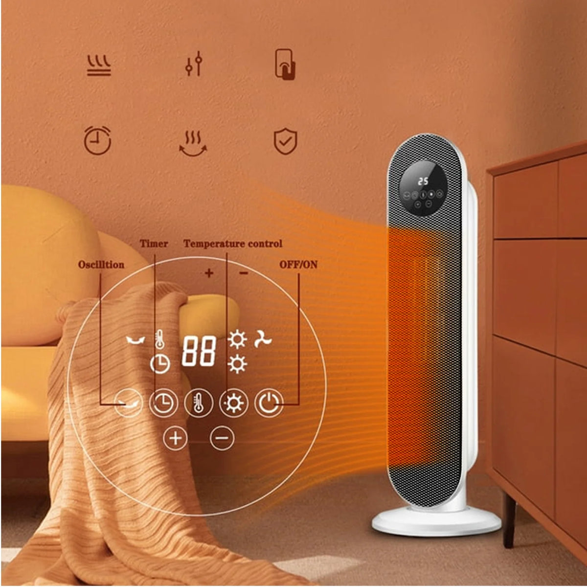 26" Space Heater with Thermostat H5909
