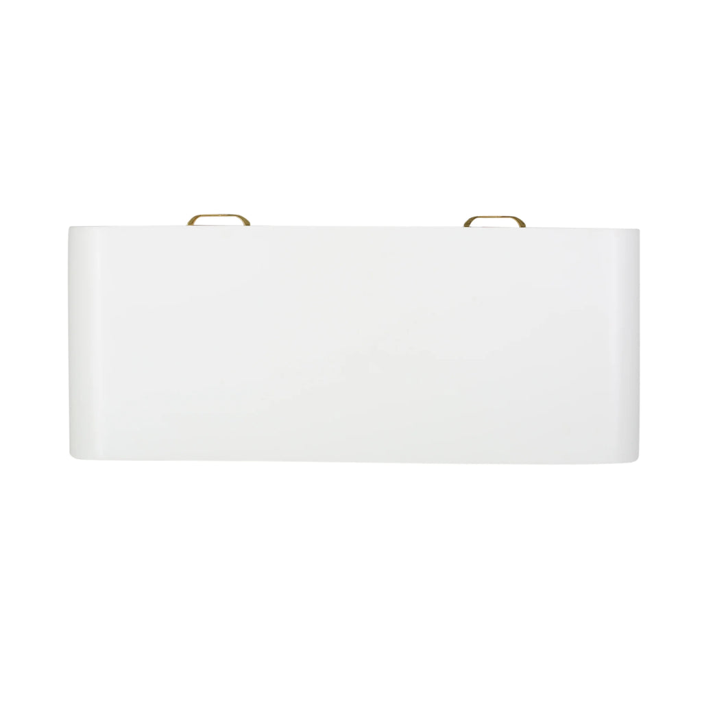 White and Champagne Gold Faux Wood Vanity Table V53637