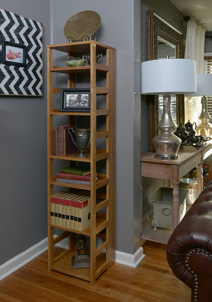 White 67x22 High Square Folding Bookcase O3428