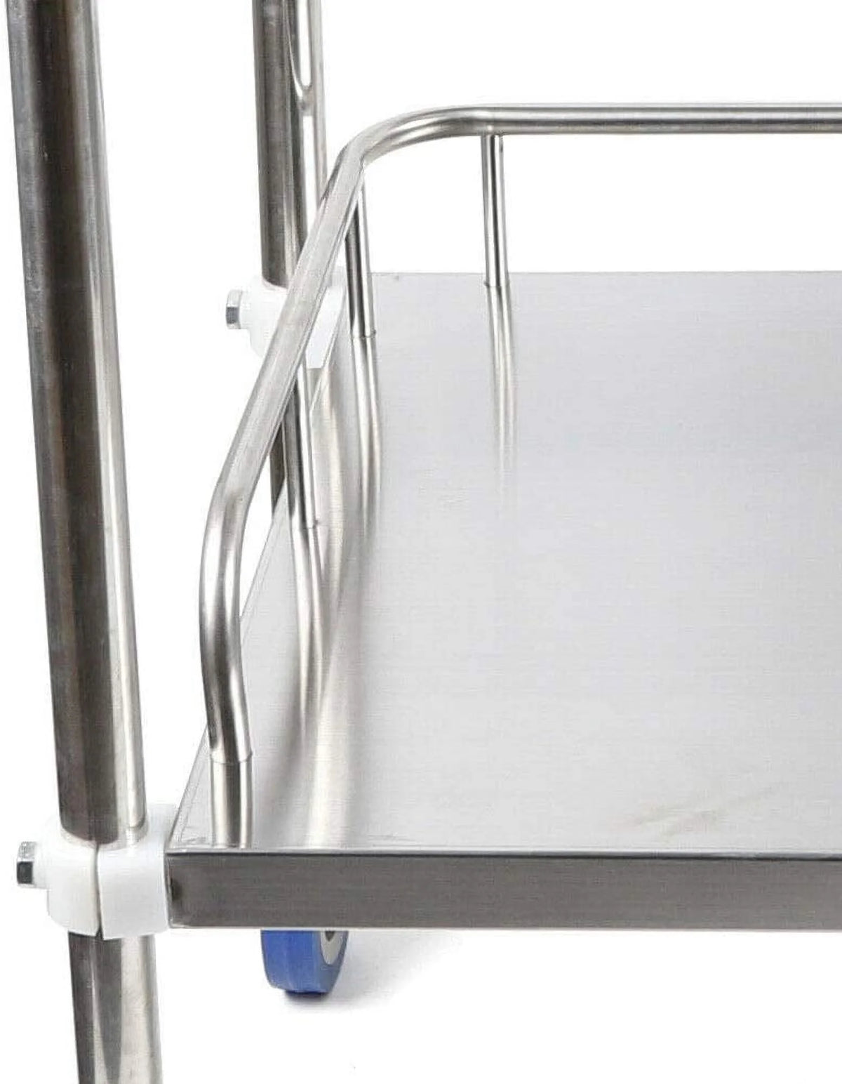 2 Layers Stainless Steel Utility Cart with Locking Wheels D936712