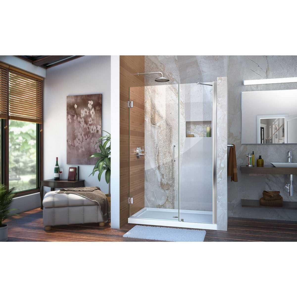 Hinged Frameless Shower Door Chrome H61716